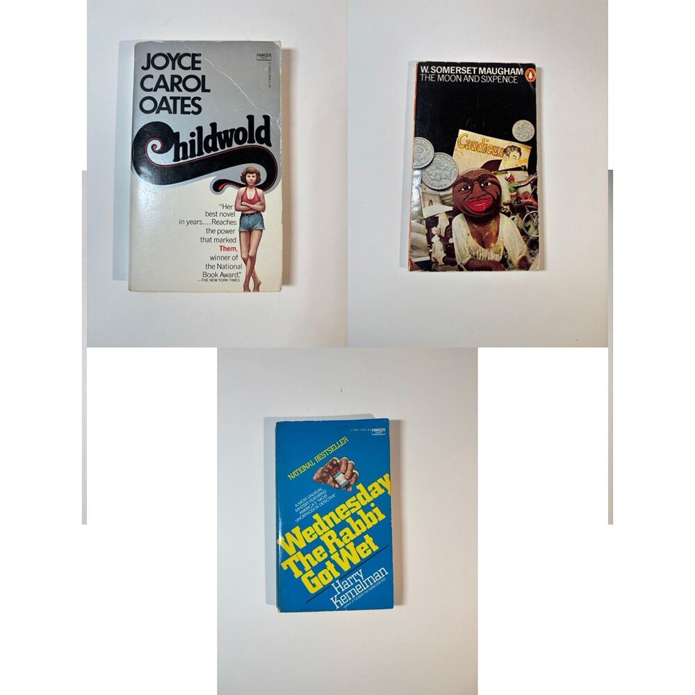 Lot of 3 Vintage Mass Market Oates Maugham Kemelman GOOD